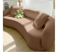 QVQV Stretch Semi Circle Curved Couch Slipcover, Shaped Semi-Circular Curved Sofa Cover For Living Room, ModernJacquard Curved Sofa Slipcover(J,3 seat [72-92 in])