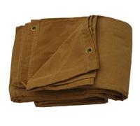 QVS Shop 4Ft X 6Ft Heavy Duty Tan Canvas Tarpaulin Car/Roof/Trailer Tarp With Eyelets