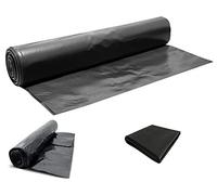 QVS Shop 4M X 50M Black Polythene Sheeting 125Mu / 500G Plastic Sheet Protection Cover