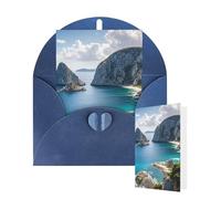 QVUEagriSJ Greeting Cards Blank Note Cards with Envelopes 8" × 6" Folding Thinking of you Cards Beautiful view of the sea Greeting Card Blank Greeting Note Cards Invitations Card for Holiday