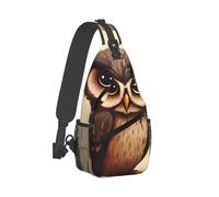 QVUEagriSJ Sling Bag for Men Women Crossbody Backpack Airplane Crossbody Bag Chest Bag for Travel Sport, Cute Owl, One Size, Sling Backpacks