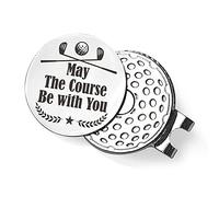 QVUXZ Golf Ball Marker Gifts for Men Women Golfers, Golf Lover Birthday, Golfing Gifts for Boyfriend Him, Valentine's Day Golf Gift for Husband Boyfriend, May The Course Be with You