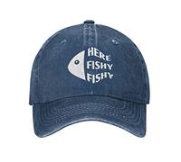 QVXHKP Geers Funny Fishing 'Fishy' Hat - Women & Dad's Cool Navy Hat, Navy, One size