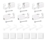QWALIT Nose Piercing Kit Nose Ring Piercing Gun Silver Nostril Piercings Kit with Rings Studs Disposable Self Nostril Piercings Gun Kits at Home Piercer Tool with Clear Retainers