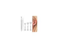 QWALIT Titanium Flat Back Helix Cartilage Earring Horseshoe Nose Ring Piercing Taper Threadless Jewelry Changing Tool Internal Threaded Piercing Taper Insertion Threader Tool Labret Jewelry Lip Studs