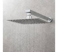 QWAXTRIW 6-Inch Square Chrome Shower Head 304 Stainless Steel Hot & Cold Adjustable Top Spray Modern B Type Design Luxury Bathroom Fixture for Ultimate Shower Experience