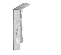 QWAXTRIW Black Matte Thermostatic Shower Set with LED Rainfall Waterfall Shower Head Dual Handheld Shower SPA Shower Column Panel (Model 6004 Gold 1)