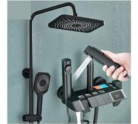 QWAXTRIW Digital Thermostatic Shower Mixer Set with Black Display Aqiong High Precision Temperature Control Modern Bathroom Faucet Easy Installation Elegant Design