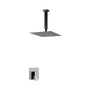 QWAXTRIW Handheld Shower Rain Shower System Concealed Shower Faucet Set Gray Ceiling Mixer with Waterfall Shower Head Advanced Air Injection Technology Easy Installation Modern Bathroom Fixture