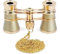 QWAXTRIW QWAXTRIW 3 x 25 Classic Foldable Opera Glasses Binoculars Metal Body with Chain Optical Lens Theater small portable telescope te