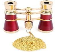 QWAXTRIW QWAXTRIW 3 x 25 Classic Foldable Opera Glasses Binoculars Metal Body with Chain Optical Lens Theater small portable telescope te