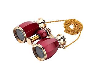 QWAXTRIW QWAXTRIW 4X30 Binocular Telescope Opera Glasses Coated Theater Glass Retro Binocular with Chain Telescopio Lady Gifts 4 Colors