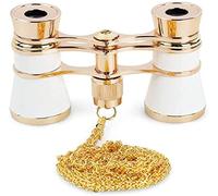 QWAXTRIW QWAXTRIW3 x 25 Classic Foldable Opera Glasses Binoculars Metal Body with Chain Optical Lens Theater small portable telescope te