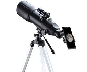 QWAXTRIW Telescope Monoculars Telescope Telescope 80mm Astronomical Refractor Telescope with Adjustable Tripod && Finder Scope, Travel Telescope for Childs Adults Astronomy Beginn Telescope