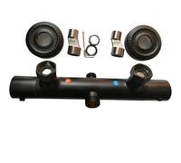 QWAXTRIW Thermostatic Shower Mixer Valve Dual Handle Bathroom Faucet Black Wall Mounted Water Mixer Hot & Cold Double Outlet (Vertical & Horizontal) for Ultimate Comfort