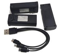 QWCOZSY For 1to3 USB Charging Line With 3.7V 2000mAh Battery 3PCS for LS-S2S Foldable Drone LSRC S2S Brushless Quadcopter Lithium