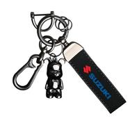 QWCPHGWZ Car Keychain Keyring for Suzuki,Replacement Key Fob Holder Key Ring Accessory Car Logo Keychain Suede,Black