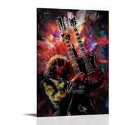 QWCWZPPZ Jimmy Page Singer Music Album Cover Canvas Poster Wall Art Decorative Painting Bedroom Painting Posters24x36inch(60x90cm) Frame-style