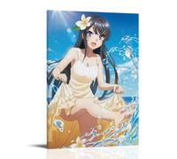 QWCWZPPZ Mai SakurajimaClassic Popular Anime Series Canvas Poster Wall Art Decorative Painting Bedroom Painting Posters24x36inch(60x90cm) Frame-style