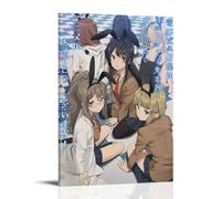 QWCWZPPZ Rascal Does Not Dream of Bunny Girl SenpaiClassic Popular Anime Series Canvas Poster Wall Art Decorative Painting Bedroom Painting Posters20x30inch(50x75cm) Frame-style