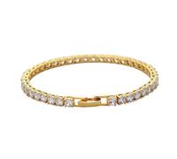 QWdfgS diamond bracelet, 3-5MM Tennis Bracelets for Women 18K Gold Plated Classic Simulated Diamond Bracelet Round Cut CZ for Wedding Bridal Prom Jewelry(White,4 mm)