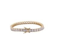 QWdfgS diamond bracelet, 4 * 4MM Tennis Bracelets for Women 18K Gold Plated Classic Simulated Diamond Bracelet Princess Cut CZ for Wedding Bridal Prom(Gold)