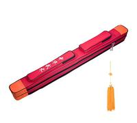 QWdfgS Martial Arts Sword Bag, Tai Chi Carry Case, Jiansui Tassel Double Layer Oxford Cloth PU Leather Multifunction Back,Red(Red)