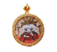 QWdfgS Thangka pendant, Buddha Pendant Necklace Buddhist Thangka Long Praying Handmade Braided Rope Chain