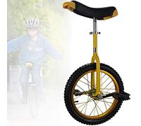 QWdfgS unicycle, 16/18/20 Inch Wheel Unicycle, Non-Slip Wheels, with Alloy Rim Extra Thick Tire, Adjustable Seat, for Outdoor Sports Fitness Exercise Health(Yellow,16inch)