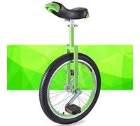 QWdfgS unicycle, 20/18/16 Inch Unicycle, Adjustable Seat, Anti-Skid Tires, with Sturdy Storage Stand Balance Cycling Exercise Fitness for Adult(Green,16inch)