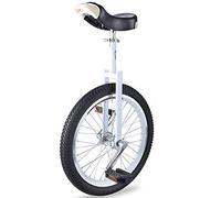 QWdfgS unicycle, 20/18/16 Inch Unicycle, Adjustable Seat, Anti-Skid Tires, with Sturdy Storage Stand Balance Cycling Exercise Fitness for Adult(White,20inch)