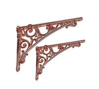QWEASDF 2Pack Decorative shelf bracket, Amazing artistic appearance, Floating shelf bracket on the wall, Easy to install, with hardware, for Living room, Bedroom, Bathroom, Home decoration,Rose gold