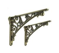 QWEASDF 2Pack Decorative shelf bracket, Amazing artistic appearance, Floating shelf bracket on the wall, Easy to install, with hardware, for Living room, Bedroom, Bathroom, Home decoration,Bronze