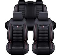 QWEDFSD Car Seat Covers Full Set For VW ID. Buzz ID,All Weather Leather Waterproof Front Rear Seat Protectors,Car Soft Comfortable Seat Covers, D/Black and Red