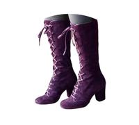 QWEDQWE Victorian Boot for Women 2026,70s Vintage Lace up Mid Heel Witch Granny Booties Renaissance Low Heel Boots Halloween Pointed Toe Side Zipper Kitten Heel Chunky Heel Ankle Boots