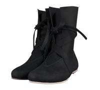 QWEDQWE Womens Medieval Boots 2026,Medieval Pirate Viking Slip on Lace Up Faux Leather Boots Vintage Renaissance Cosplay Slip on Boots Halloween Gothic Comfortable Casual Tied Party Shoes