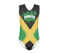 QWEFVB Blue Girls Gymnastics Leotards Kids One-Piece Athletic Outfit Leotards for Dance Ballet,Jamaican Flag
