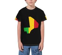 QWEFVB Flag of South Africa Map Youth Short Sleeve T-Shirt Tee for Teens Shirts Boys Girls