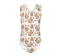 QWEFVB Girls Gymnastics Leotard Ballet Leotards Clothes Dancewear Bodysuit for Dancing One-Piece Swimsuit,Capybara