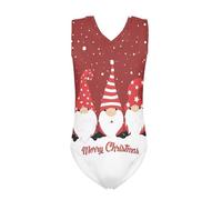 QWEFVB Gymnastics Leotards for Little Girls Tank Bodysuit Ballet Dancewear Sleeveless Athletic Dance Unitard,Christmas Dwarf
