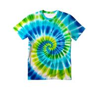 QWEFVB Kids Tie Dye T-Shirt,Children Senior Tie Dye Tee Tshirt for Boys Girls Blue Green