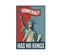 QWEJGFA Democracy Has No Kings Protest Canvas Poster Bedroom Decor Landscape Decor Gift 08x12inch(20x30cm)