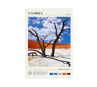 QWEJGFA Real Photo, Namibia Canvas Poster Bedroom Decor Landscape Decor Gift 24x36inch(60x90cm)