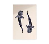 QWEJGFA Whale Shark Poster, Marine Biology Canvas Poster Bedroom Decor Landscape Decor Gift 20x30inch(50x75cm)