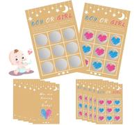 QWEPU 16PCS Gender Reveal Party Spiele,Scratch Off Cards - Boy or Girl? Reveal Tic Tac Toe Board,Its a Boy Sex Reveal Toe Board, Party Ideas & Scratch off Game