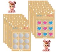 QWEPU 16PCS Gender Reveal Party Spiele, Sex Reveal Scratch Off Cards - Boy or Girl? Its a girl Sex Reveal Toe Board, Reveal Party Ideas & Scratch off Game (girl)