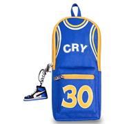 QWEPU Basketball Player Pencil Case, 30 Blue Basketball Boxes, Large Capacity Stationery Case, Basketball Star Player, Kids Pencil Case Large Capacity for Kids Boys and Adults