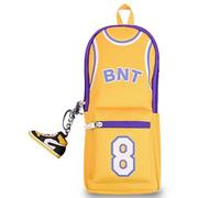 QWEPU Basketball Player Pencil Case, 8 Yellow Basketball Boxes, Large Capacity Stationery Case, Basketball Star Player, Kids Pencil Case Large Capacity for Kids Boys and Adults