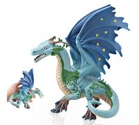 QWEPU Earth Dragons Figure, Flying Dragon Decoration Pieces, Earth Dragon Toy Character, Western Mythology Animal Model Earth Dragon Children's Birthday Gifts (17 x 13 x 12.8 cm)
