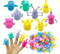 QWEPU Monster Finger,20PCS Finger Dolls for Rubber,Finger Monster Pocket Filler Role Play Toy Party Items,Suitable for Halloween, Cosplay Party, Easter Party, Random Color Expandable